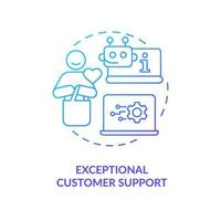 Exceptional customer support blue gradient concept icon. Improve client satisfaction. Digital experience abstract idea thin line illustration. Isolated outline drawing vector