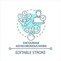 Encourage asynchronous work turquoise concept icon. Remote workplace. Flexibility abstract idea thin line illustration. Isolated outline drawing. Editable stroke vector
