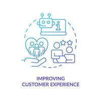 Optimize customer digital experience blue gradient concept icon. Improved digital services. IoT abstract idea thin line illustration. Isolated outline drawing vector