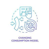 Changing consumption model blue gradient concept icon. Improve customers experience. Business abstract idea thin line illustration. Isolated outline drawing vector