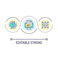 Digital patient data loop concept icon. Medicine software. Healthcare data. Electronic medical record abstract idea thin line illustration. Isolated outline drawing. Editable stroke vector