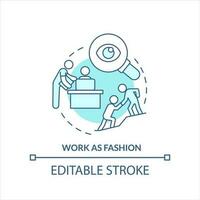 Support at workplace turquoise concept icon. Work as fashion. Worker engagement abstract idea thin line illustration. Isolated outline drawing. Editable stroke vector
