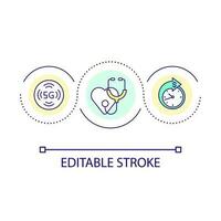 Healthcare service development loop concept icon. Patient treatment. Medical industry efficiency abstract idea thin line illustration. Isolated outline drawing. Editable stroke vector