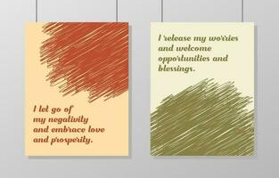 wall decoration with words of affirmation and abstract scribble element vector