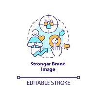 Stronger brand image concept icon. Build credibility. Market segmentation benefit abstract idea thin line illustration. Isolated outline drawing. Editable stroke vector