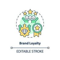 Brand loyalty concept icon. Word of mouth marketing. Customer retention. Repeat business. Small community abstract idea thin line illustration. Isolated outline drawing. Editable stroke vector