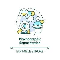 Psychographic segmentation concept icons set. Motivations. Market segmentation type abstract idea thin line illustration. Isolated outline drawing. Editable stroke vector