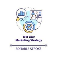 Test your marketing strategy concept icon. Get started with segmentation abstract idea thin line illustration. Isolated outline drawing. Editable stroke vector