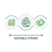 Food security loop concept icon. Global nutrition accessibility. Worldwide foodstuff supply abstract idea thin line illustration. Isolated outline drawing. Editable stroke vector