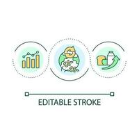 Food security loop concept icon. Global nutrition accessibility. Worldwide foodstuff supply abstract idea thin line illustration. Isolated outline drawing. Editable stroke vector