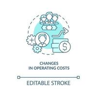 Changes in operating costs blue concept icon. Common reason for price increase abstract idea thin line illustration. Isolated outline drawing. Editable stroke vector