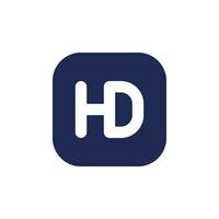 HD format black pixel perfect solid ui icon. Video production. Screen resolution. High definition. Silhouette symbol on white space. Glyph pictogram for web, mobile. Isolated vector image