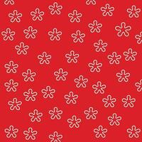 Red pattern of various small flowers in red colors vector