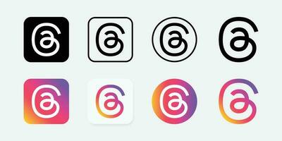 Threads logo with Different colors and Threads phone icon, Threads logo vector. Threads by Meta. Threads social network by Instagram. New social network by Meta, July 20, 2023 - Dhaka, Bangladesh vector