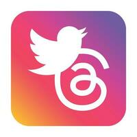 Threads vs Twitter vector in colorful background, Threads app icon, Threads icon, Threads logo vector, Threads by Instagram, New social network By meta, July 20, 2023 - Dhaka, Bangladesh