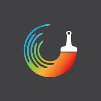 Paint brush icon logo design template vector image