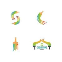 Paint brush icon logo design template vector image