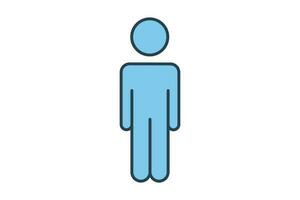 man icon. icon related to sign toilets, dressing room, bathroom. Flat line icon style design. Simple vector design editable