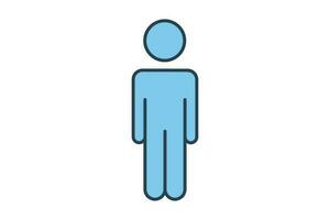 man icon. icon related to sign toilets, dressing room, bathroom. Flat line icon style design. Simple vector design editable