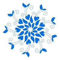 Blue color ethnic mandala patern design illustration. Perfect for logos, icons, stickers, tattoos, design elements for websites, advertisements and more. vector