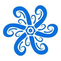 Blue color ethnic mandala patern design illustration. Perfect for logos, icons, stickers, tattoos, design elements for websites, advertisements and more. vector