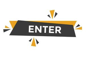 Enter button web banner templates. Vector Illustration