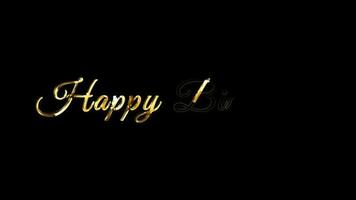 luxury lettering happy birthday in gold color video