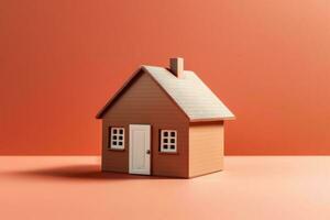 A toy house sitting on top of a table photo