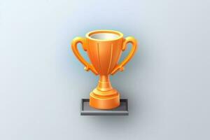 3D gold trophy medal symbolize achievement photo