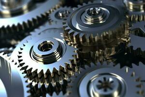 3D rendering mechanical gear close up photo