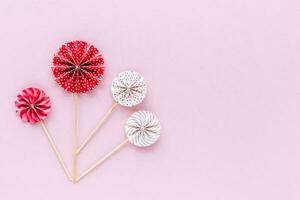 Paper decoration on pink background photo