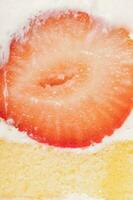 Close-up of strawberry short cake photo