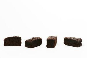 Delicious brownies cake on white background photo