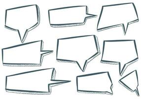 Hand draw chat sketch set design vector