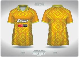 EPS jersey sports shirt vector.yellow woven fabric pattern design, illustration, textile background for V-neck poloshirt, football jersey poloshirt vector