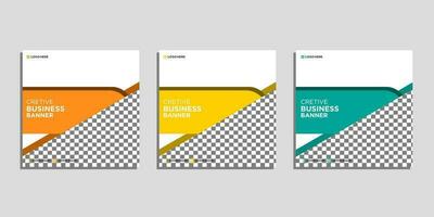 Collection of Editable Square Business Web Banner Design Templates. Background Gradient Color. Perfect for Social Media Posts, Stories vector