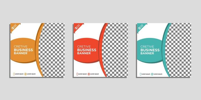 colección de editable cuadrado negocio web bandera diseño plantillas. antecedentes degradado color. Perfecto para social medios de comunicación publicaciones, cuentos vector