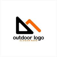 outdoor logo with mountain concept vector illustration