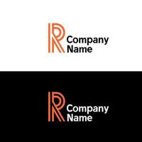letter r logo concept with a vehicle lane vector