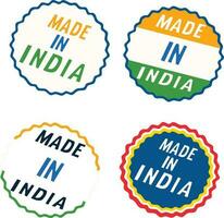 conjunto de etiquetas hecho en India etiqueta producto vector