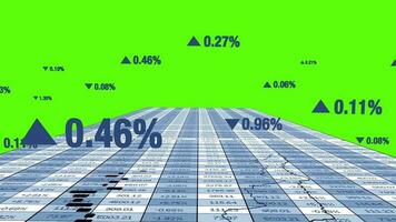 une vert écran avec une Stock marché graphique isolé sur vert Contexte video