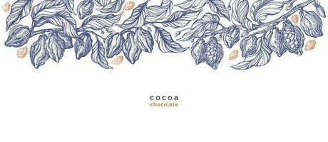 Cocoa background Vector chocolate Art illustration
