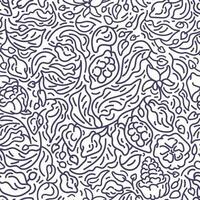 Abstract cocao seamless pattern Linear tree, fruit vector