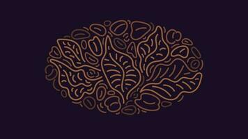 Coffee ethnic label. Vector abstract leaves, beans