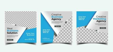 Professional digital business agency marketing social media post and banner template design. vector