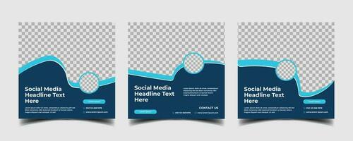 medical and healthcare square banner template design. white background with blue shape for web ads. vector