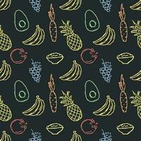 Healthy food pattern. Drawn healthy food background vector