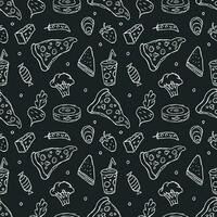 Seamless food pattern. Doodle food background vector