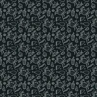 Seamless food pattern. Doodle food background vector