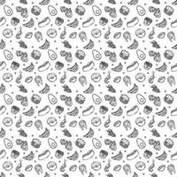 Seamless food pattern. Doodle food background vector